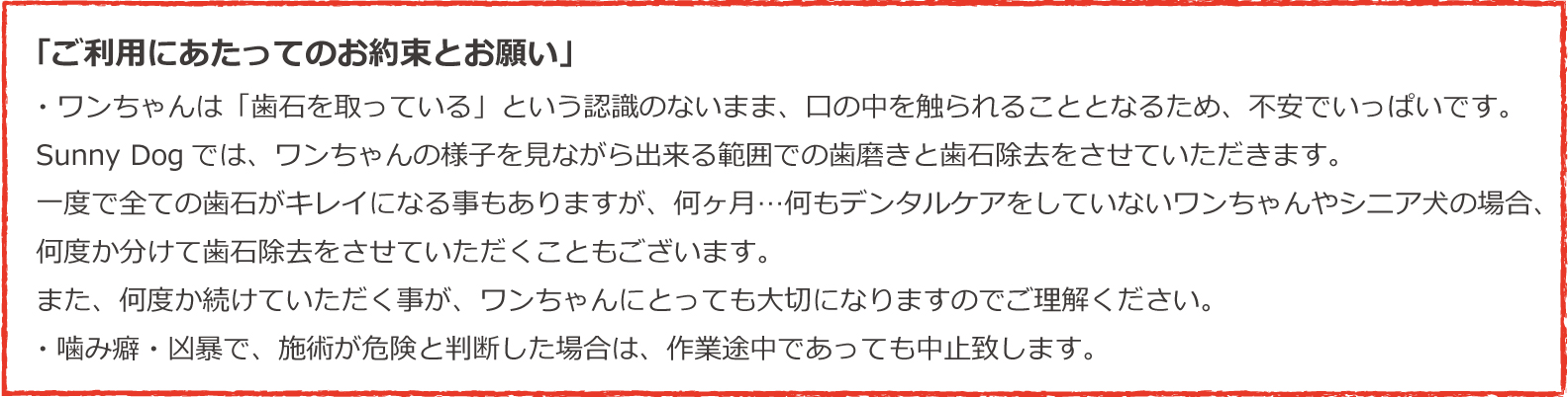 ご利用にあたってのお約束